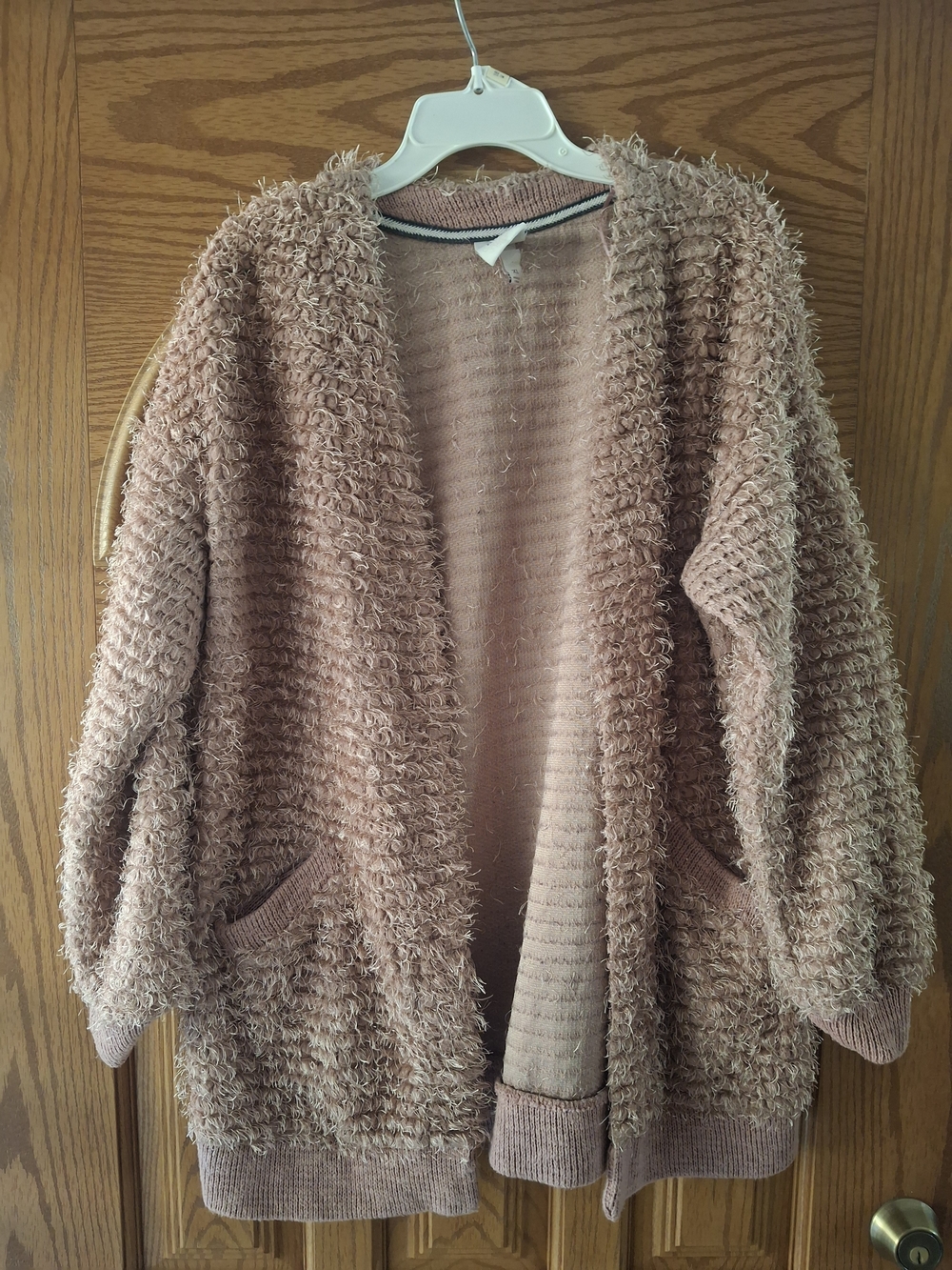 Knox Rose Pink Textured Open-Front Cardigan - Picture 2 of 5
